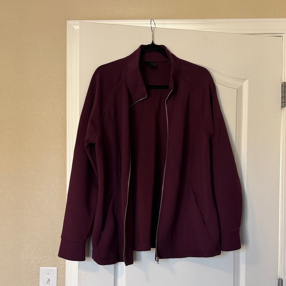 Women's Burgundy Zip-Up Jacket